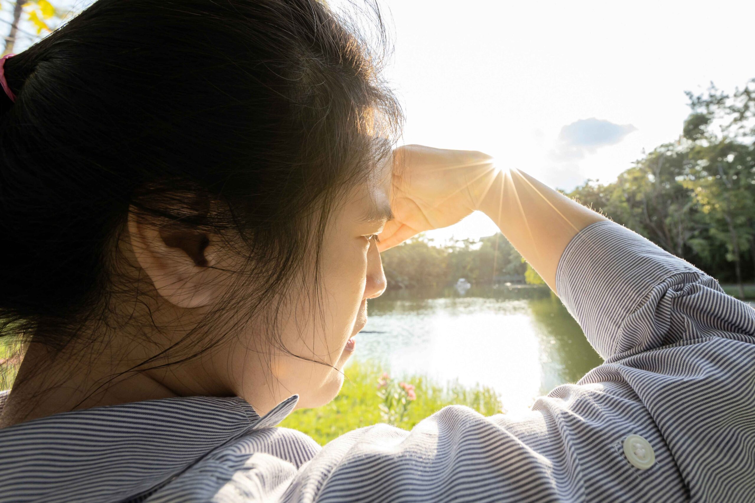 Angel Eye | stock image woman covering eyes